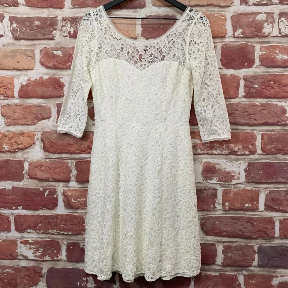 Vestido Casa Blanca Mercado Negro Para Mujer Talla 6 Transparente Floral Encaje Cremallera Noche Foto 1 de 4