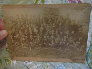 1890's -1900s Early baseball league group ,bats, catcher mits ,short brim hats - Picture 1 of 7