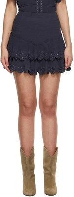 Isabel Marant Women's Landora Tiered Cotton Silk Crepon Short Mini Skirt S 36 - Image 1 of 4