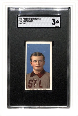1909 T206 Rube Waddell Portrait Piedmont 350 SGC 3 SN 9261793 - Image 1 of 2