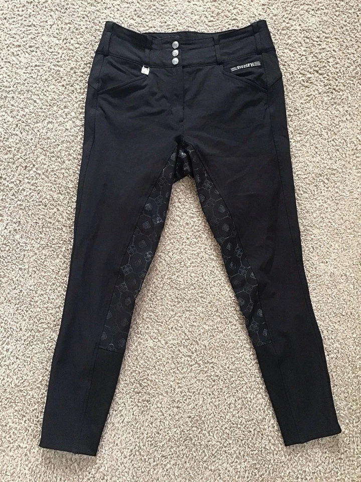 Pantalones para mujer Romfh negro asiento completo talla 30R ropa ecuestre Foto 1 de 4