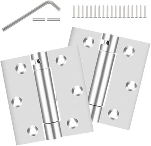 Bisagras de puerta de 3" con cierre automático 201 acero inoxidable resistente resorte plateado  - Imagen 1 de 7