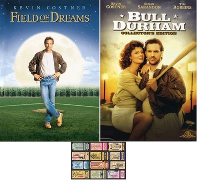 Kevin Costner Baseball Double Feature Field Of Dreams & Bull Durham 2 DVD Set - Image 1 of 4