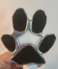 Night Light Stained Glass Paw print Dog Tracks Wall Plug-In Pastel