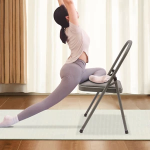 Foldable Yoga Auxiliary Chair Yoga Chair Yoga Practice Balance Chair 242.51lbs - Picture 1 of 24