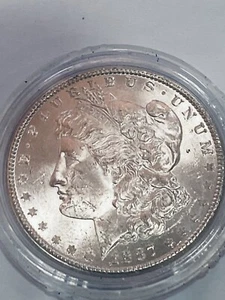 1887 P MORGAN SILVER DOLLAR AU - Picture 1 of 2