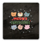Christmas Cat Lover 2 Pack Drinks Coasters Meowy Christmas Kitten Gift - 9cmx9cm