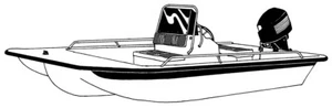 7.6oz STYLED TO FIT BOAT COVER CC BAY STYLE FISHING 14'6"-15'6" x 80" O/B - Picture 1 of 14