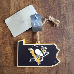 Pittsburgh Penguins Wooden PA State Ornament Team Sports America NHL Hockey ๐  - Picture 1 of 2