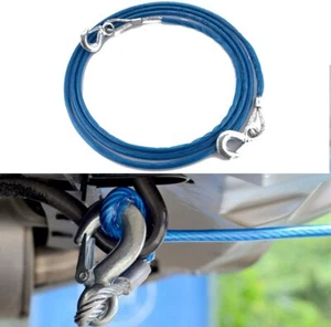 4 Meters Tow Towing Pull Rope Strap Heavy Duty Road Recovery Car Van Wire Rope - Picture 1 of 10
