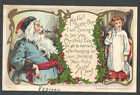 Ca 1908 Ppc* Vintage Xmas Greeting W/Santa In Blue Suit Talking On See Info