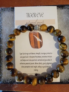 Herren Tigerauge Armband Natur Echt Edelstein Kristall Power Balance Energie - Bild 1 von 2
