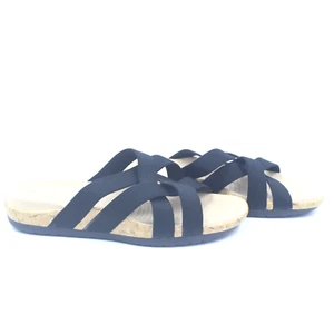 Crocs Eddie Stretch Sandal Slip-on Sandals Black & Cream Women's Size 6 - Picture 1 of 6