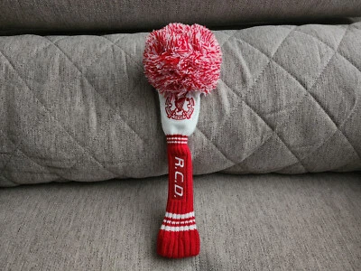 PRG Royal Country Down Golf Pom Pom Knit Hybrid headcover head cover⛳Red/White