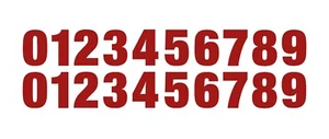 0-9 Reflective Numbers Red Sticker Vinyl Decal pick  1"-12" Set Of 20 (RV2-2) - Picture 1 of 4