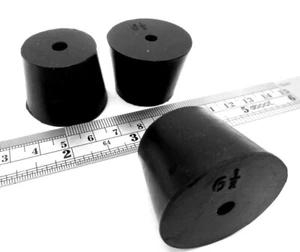 Bottle Plug Rubber Stopper #6.5, 1 Center Hole, Plug fits 1 1/8" To 1 1/4" Holes - Picture 1 of 12