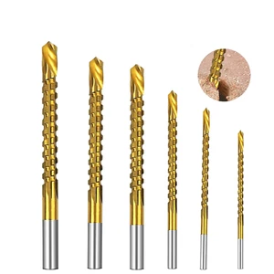 Sägezahnbohrer, 6 Stück Titan beschichtete HSS Fräsbohrersatz, 3-8mm Fräsbohrer - Bild 1 von 9