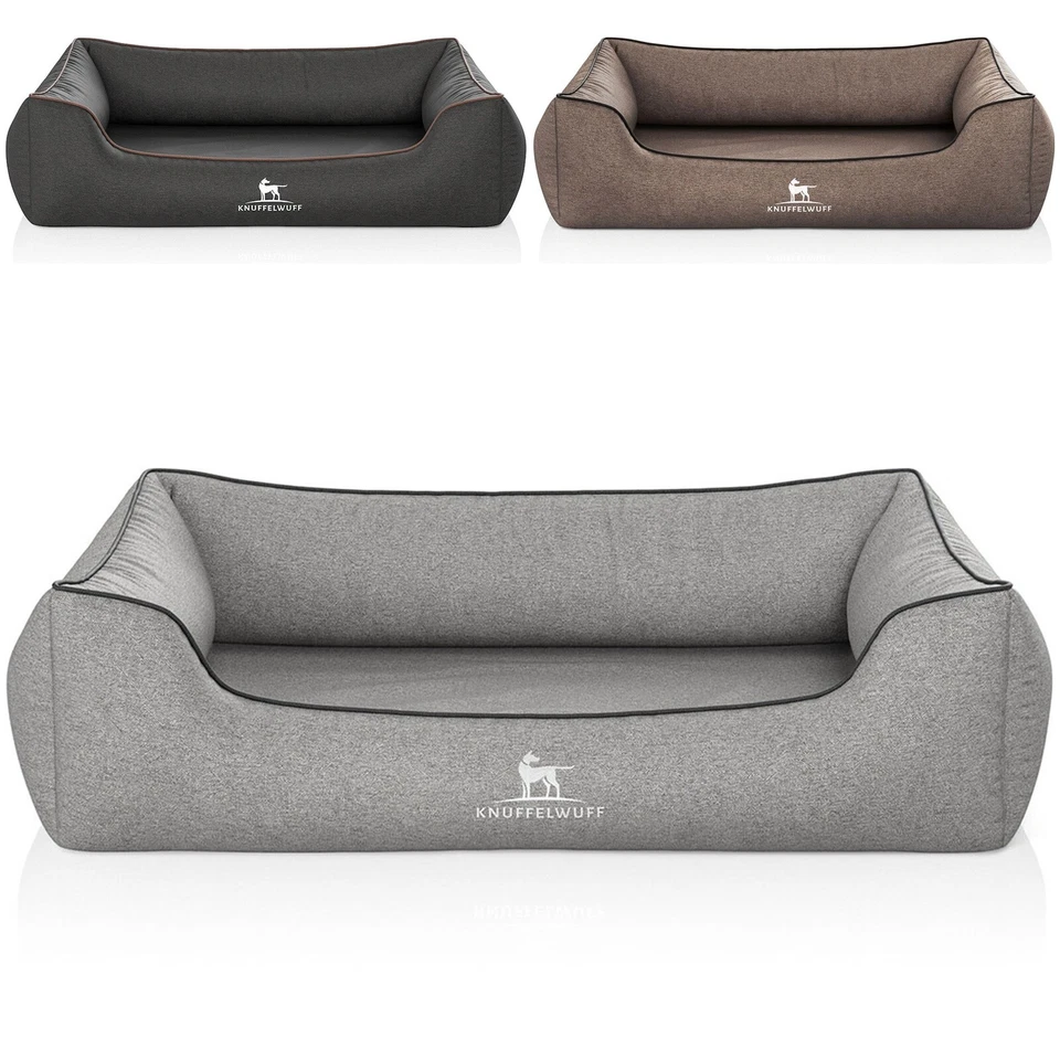 Knuffelwuff Orthopädisches Hundebett Amelie aus Velours mit Handwebcharakter