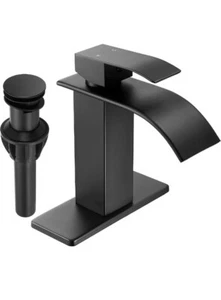 Grifo de baño Fransiton cascada negra lavabo manija única 1 o 3 orificios... - Imagen 1 de 8