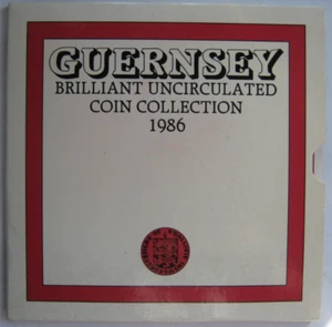 Guernsey 1986 Brilliant Uncirculated Coin Collection 7 currency issue coin set - Picture 1 of 4