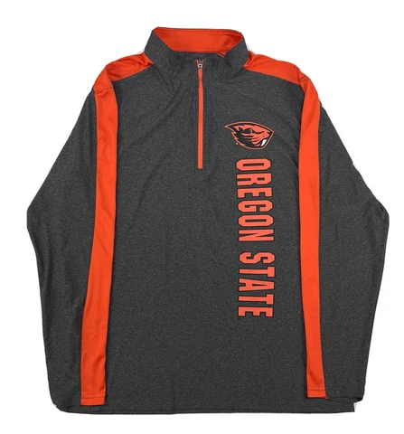 Oregon State Beavers Jacket Mens Large Gray Colosseum 1/4 Zip Lightweight NCAA Cover