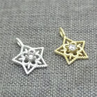 5pcs of 925 Sterling Silver Small Filigree Star Charms for Necklace Bracelet