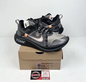 Taille 9,5 - Nike Off-White x Zoom Fly SP Noir đ€ OG ALL/LĂGĂREMENT PORTĂ ! - Photo 1/9