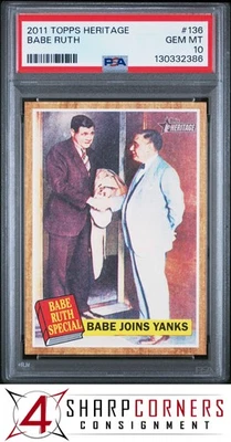 2011 TOPPS HERITAGE #136 BABE RUTH HOF PSA 10 - Image 1 of 3