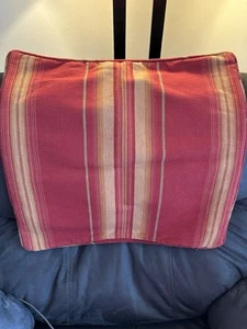 Pottery Barn Red Striped 20x20 Throw Pillow Cover Sham Zip - Picture 1 of 6
