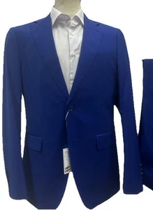 Traje Hombre Azul Real Made IN Italy Slim Drop 7 Ligero 44 52 54 56 58 60 Verano - Imagen 1 de 12