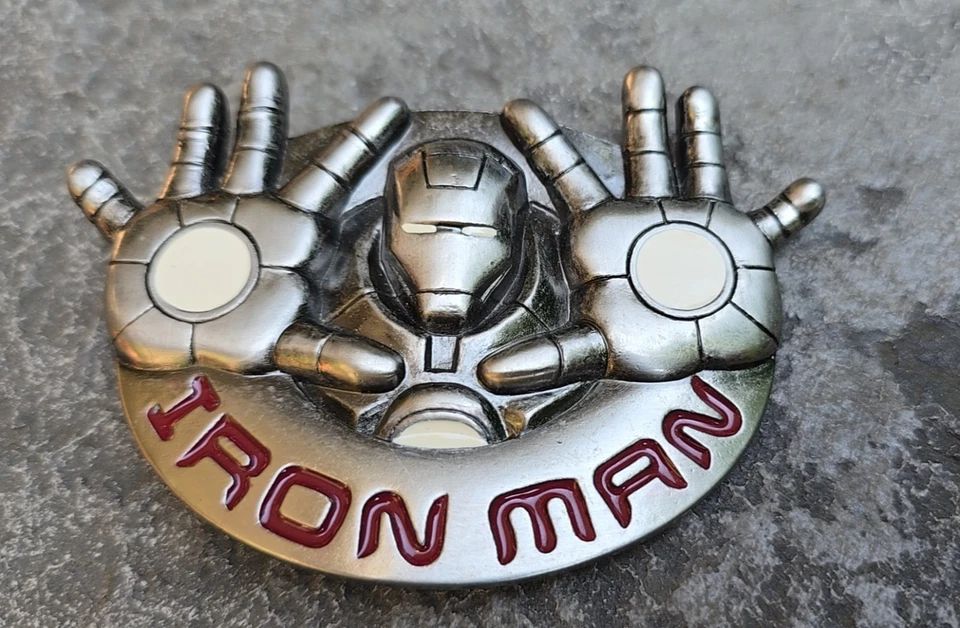Iron Man 2008 hebilla de cinturón de metal 4,25x3,25 cara y manos Marvel Bioworld  Foto 1 de 4