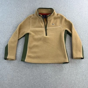 Vineyard Vines Pullover Boys 5 Beige Fleece Quarter Zip Jacket Outdoors Logo - Picture 1 of 9