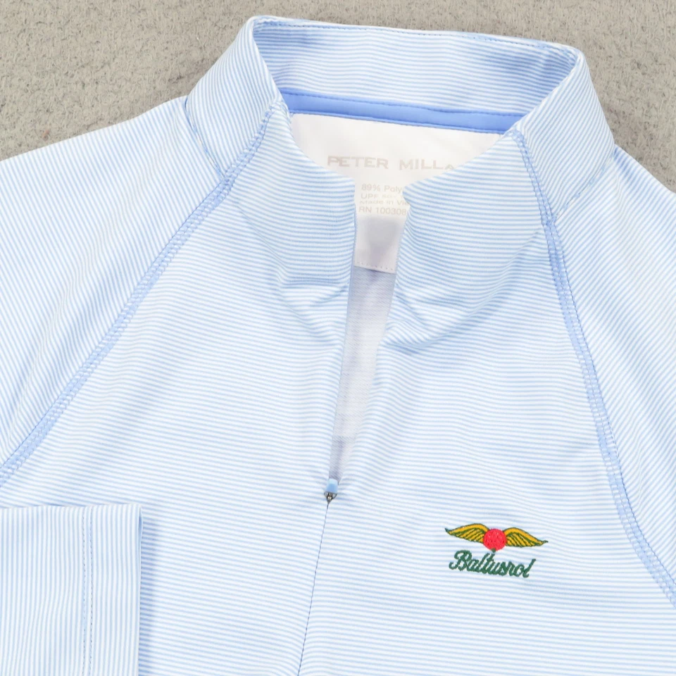 Jaqueta Peter Millar Feminina Média Branca Azul Baltusrol Performance Katy Golf UPF - Imagem 1 de 4