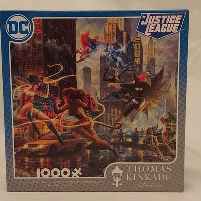 DC Comics the Justice League Jigsaw Puzzle Thomas Kinkade, 1000 Pieces - Image 1 of 4