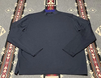 Versace Classic V2 Blue 100% Merino Wool Sweater Italy Mock M9 - Image 1 of 4