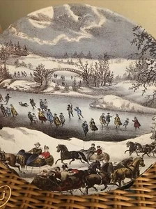 Currier & Ives Central Park In Winter Christmas Tin Holidays - Picture 1 of 4