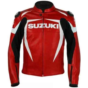 Suzuki GSXR Motorbike Jacket Motorcycle Sports Racing Cowhide Leather Jacket - Picture 1 of 4