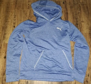 Puma Heathered Blue Pullover Hoodie Size M 8-10 Boys - Picture 1 of 4
