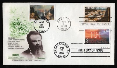 #1374 6c John Wesley Powell, Fleetwood-Triple cancelación FDC **CUALQUIER 5 = ENVÍO GRATUITO** Foto 1 de 2