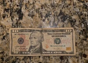 2013 $10 Notes 3 Digits Trinary  S# MG 66662464 - Picture 1 of 2