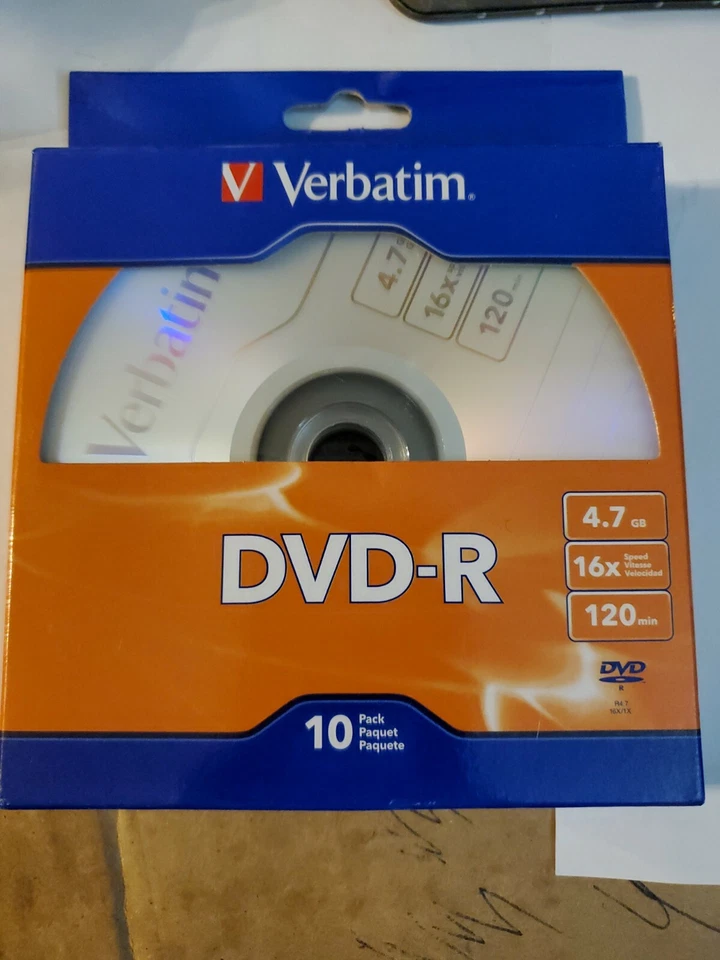 Verbatim 4.7 GB Recordable Disc DVD-R Ver.2.1 (10-Pack) - New - Sealed in Box - Image 1 of 1