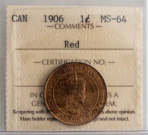 Canada. King Edward VII 1906 Large Cent ICCS MS-64 Red. KM-8 - Picture 1 of 4
