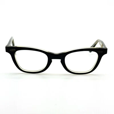 Vintage 50s 60s Girls Eyeglasses Frames Retro Black Cat Eye American Optical - Image 1 of 4