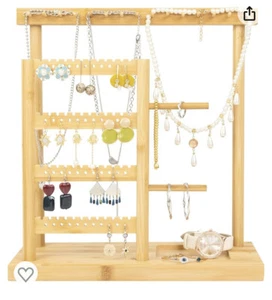 Schmuck Organizer Ständer Bambus Neu im Karton - Bild 1 von 4