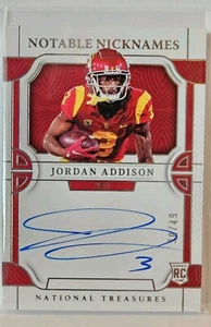 2023 Jordan Addison National Treasures Notable Nicknames RC-On Card Auto #/49 🔥 - Bild 1 von 1