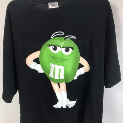 Camiseta Vintage VERDE M&M'S Dama Go Botas DOBLE CARA Negra Camiseta 2XL 90s Foto 1 de 4