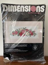 Vintage Dimensions Spray of Roses Counted Cross Stitch Kit 16x7 #3679- Opened