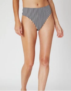 Traje de baño para mujer Onia nuevo con etiquetas cintura alta parte inferior a rayas negro/blanco XS - Imagen 1 de 7