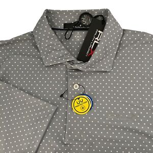 RLX Ralph Lauren Golf Size Large Gray Dots UPF 50 Polo Shirt - $99 NWT