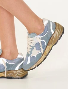 Golden Goose Running Dad Star Sneaker Gray Blue/Silver sz 35 New in Box - Picture 1 of 10